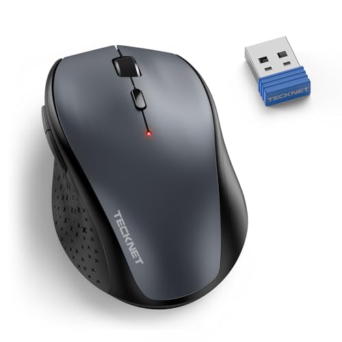 TECKNET Kabellose Maus, 4800 DPI 2.4G Funkmaus mit USB...