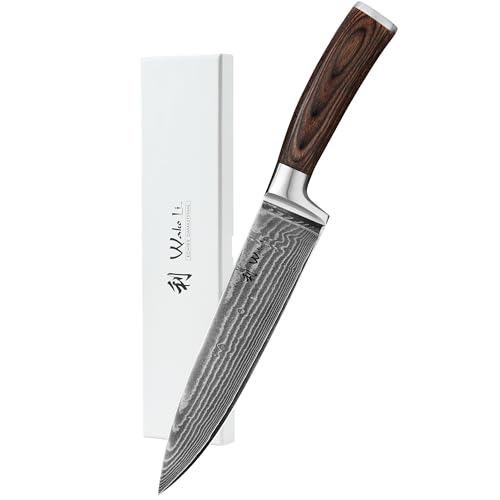 Wakoli EDIB Damastmesser Kochmesser 20 cm Klinge – Damast...