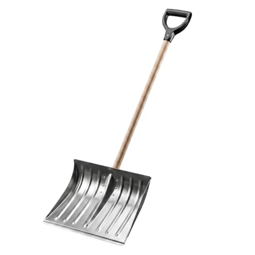 Aqbau Aluminium Schneeschieber 50 cm, Schneeschaufel 135 cm...