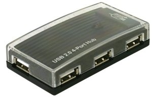 Delock USB 2.0 Externer Hub 4 Port, 61393, Schwarz
