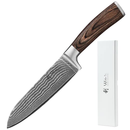 Wakoli EDIB Damastmesser Santoku 17 cm Klinge – Scharfes...