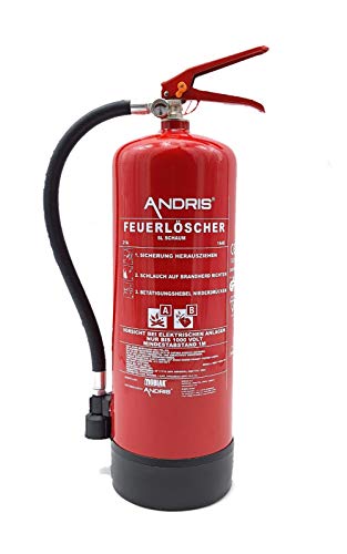 Feuerlöscher 6 Liter Schaum | Brandklasse A und B | mit...