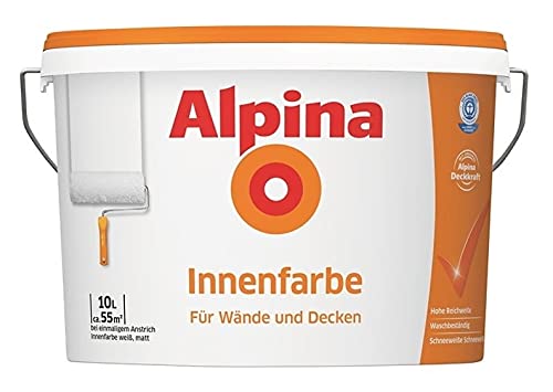 Alpina Innenfarbe, universelle Wandfarbe, 10 Liter, weiß,...