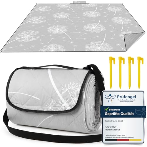 HAUSPROFI Picknickdecke, Wasserdicht XXL Stranddecke,...