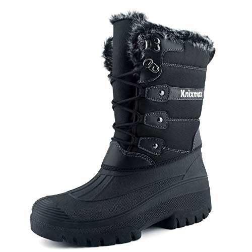 Knixmax Damen Schneestiefel Winterstiefel Warme Gefüttert...