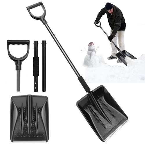 Schneeschaufel Kunststoff Schneeschieber mit Metall-Stiel,...