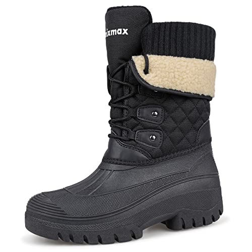 Knixmax Outdoor Winterstiefel Damen Warm Gefütterte...