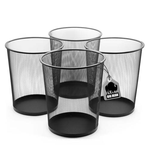 BigDean 4 Stück Papierkorb Mülleimer schwarz 20L Draht -...