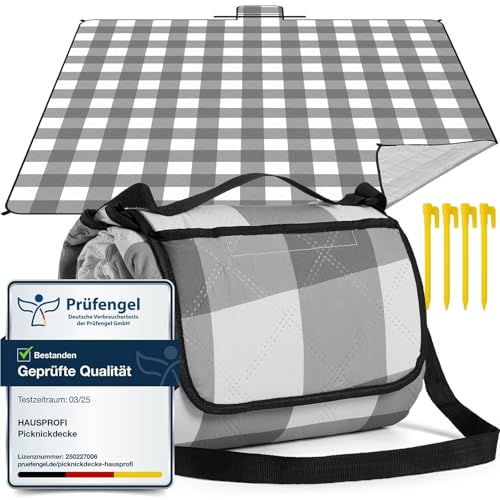 HAUSPROFI Picknickdecke 200x200cm, wasserdicht & isoliert -...