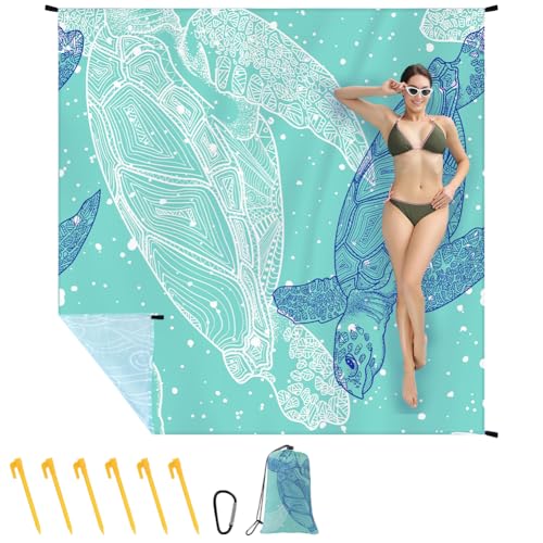 Ainiv Picknickdecke 210 x 200 cm, Tragbar Stranddecke mit...