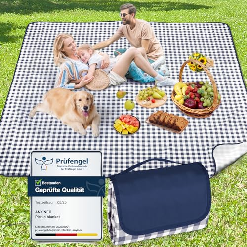 Anyiner Picknickdecke 200x200 cm, Sandfest Stranddecke...