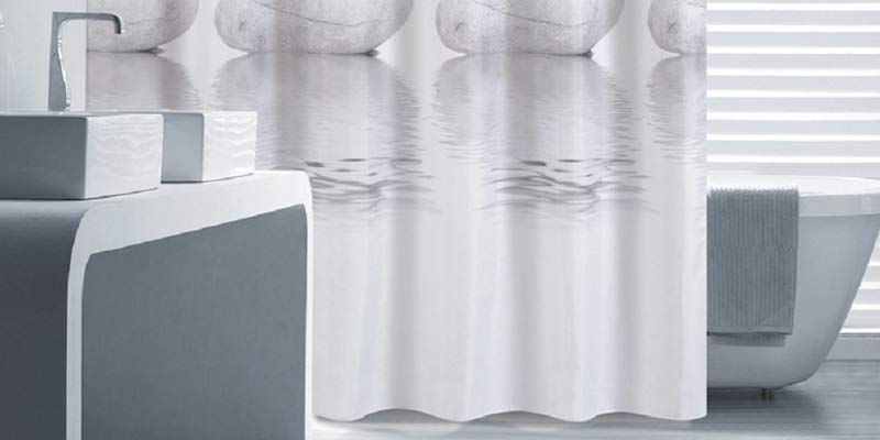 CLOFY Duschvorhang Duschvorhänge Badewannenvorhang  Polyester Grau Wasserdicht 